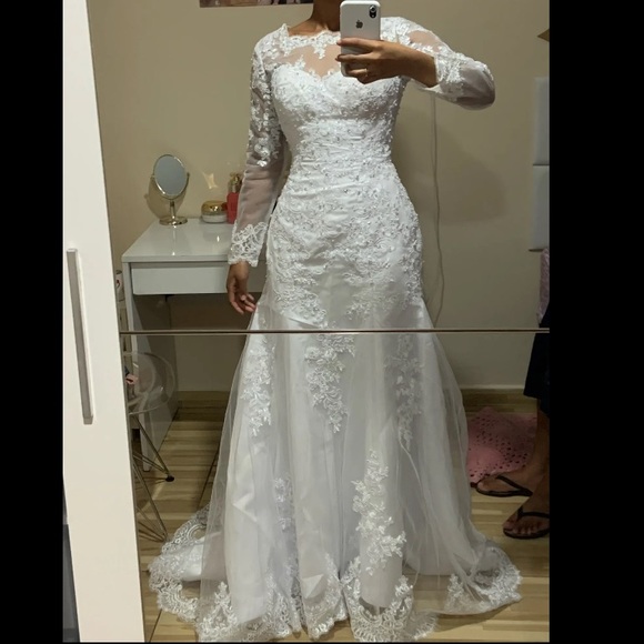 🎉PREORDER Lace Mermaid Wedding Bridal Tulle Dress - Sizes 2 thru 24 available - Picture 10 of 16